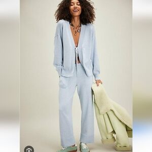 FP Beach Solar Sweater Set XS Light Blue NWOT